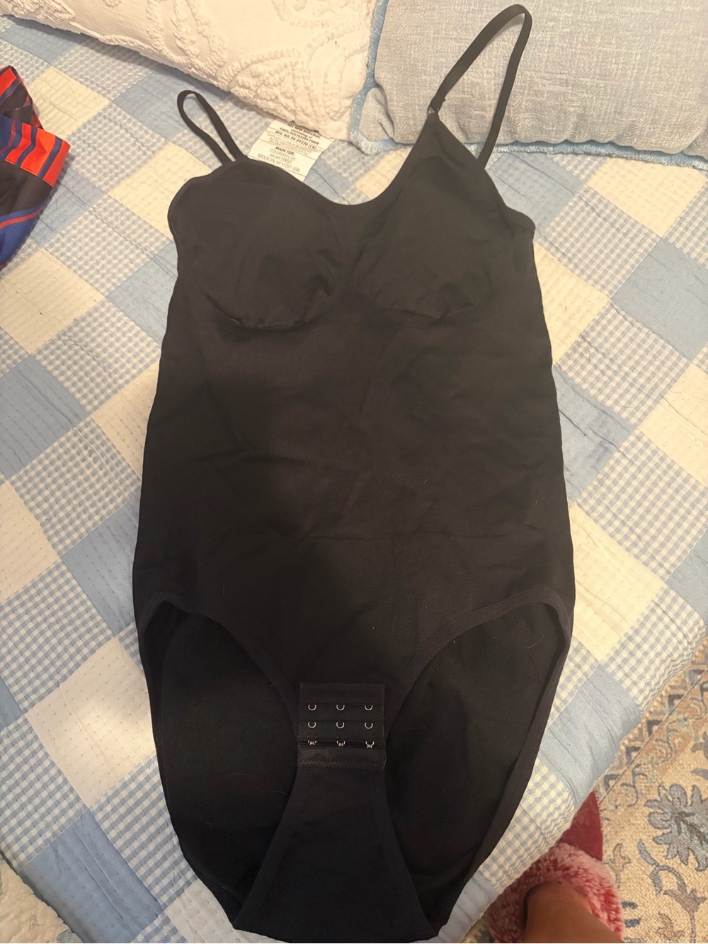 Black Shapewear Bodysuit with Adjustable Straps